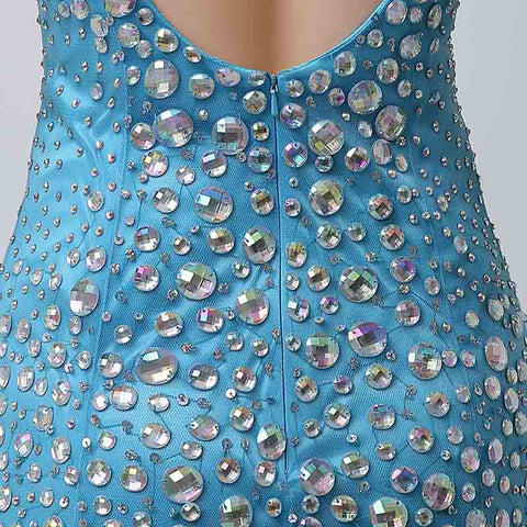 Stunning Sleeveless Turquoise Mermaid Gown Prom Dress,YD002