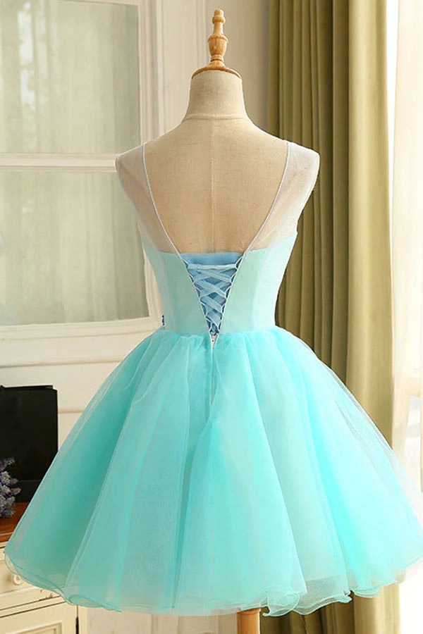 A-Line Short 3D Floral  Prom Dress，Homecoming Dress
