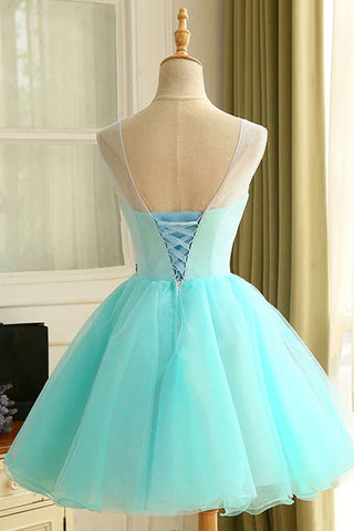 A-Line Short 3D Floral  Prom Dress，Homecoming Dress