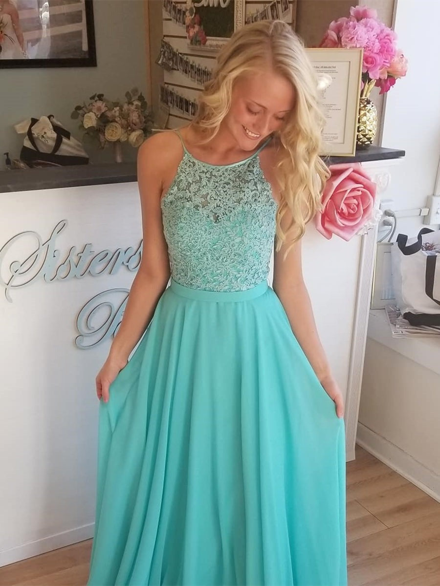 A Line Long  Lace Prom,Formal Graduation Evening Dress