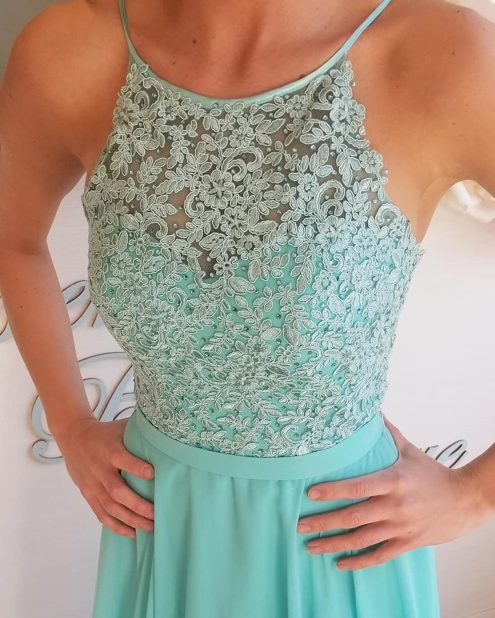 A Line Long  Lace Prom,Formal Graduation Evening Dress