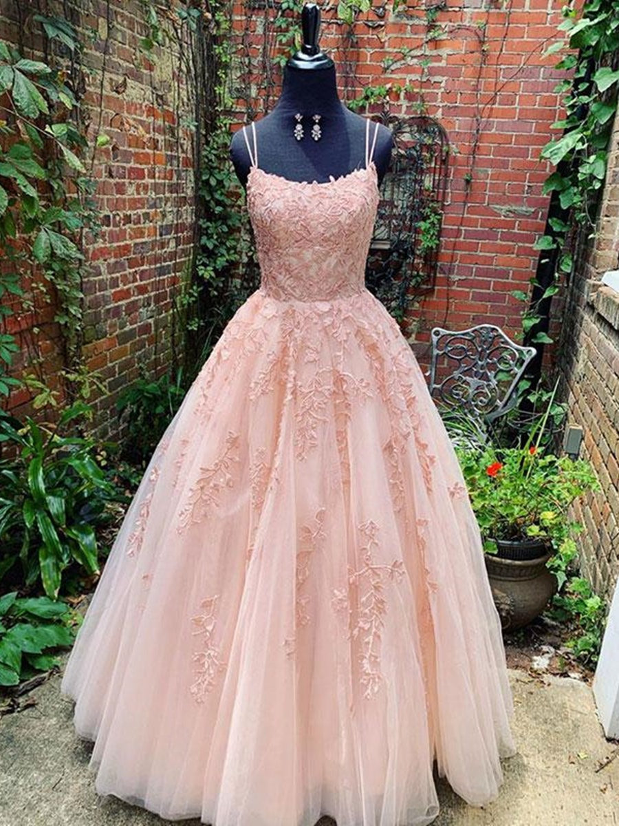 A Line  Lace Long Prom Wedding,  Formal Graduation Evening