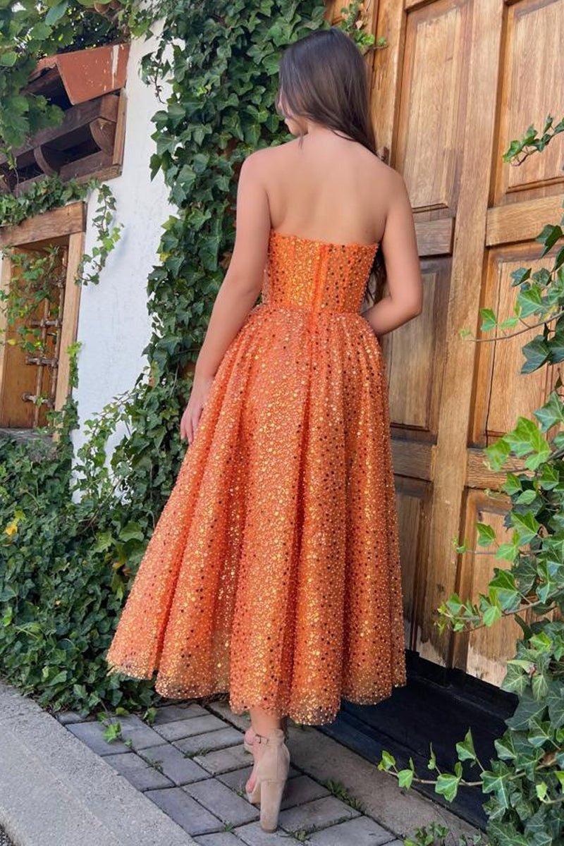 A-Line  Floor Length Sleeveless Sweetheart Lace Prom Dresses with Sequin