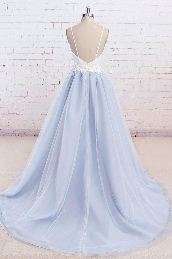 A Line Spaghetti Straps Tulle Prom Dress,Evening Dress