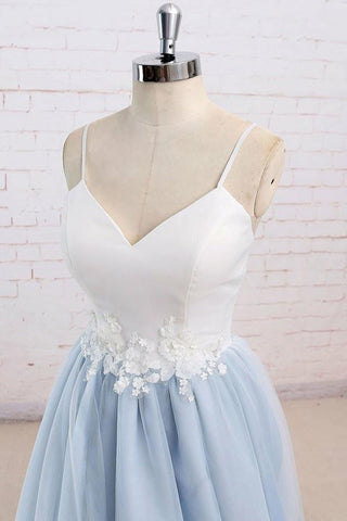 A Line Spaghetti Straps Tulle Prom Dress,Evening Dress