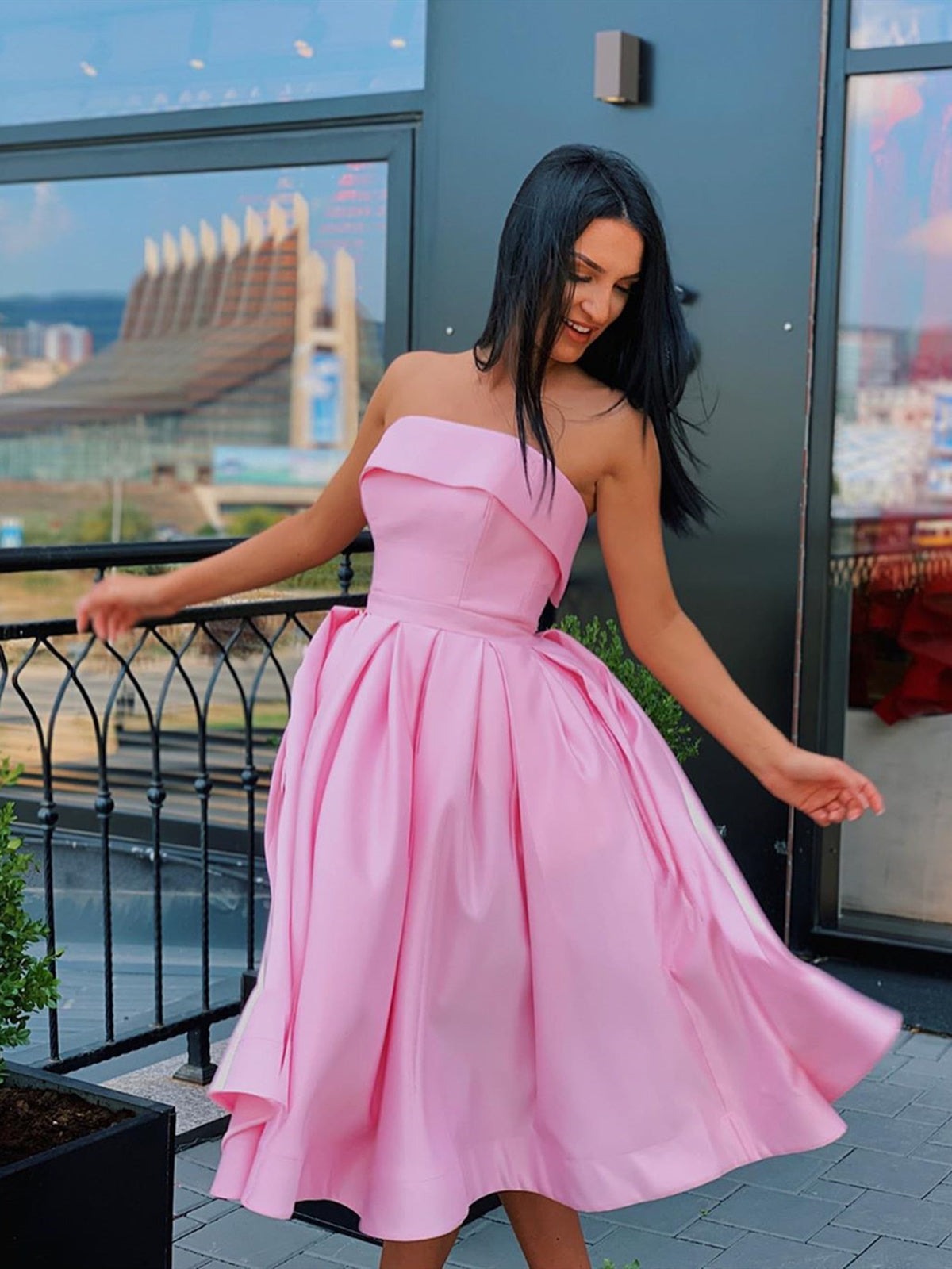 A Line Strapless Short  Prom, Formal Graduation Homecoming