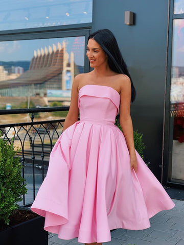 A Line Strapless Short  Prom, Formal Graduation Homecoming