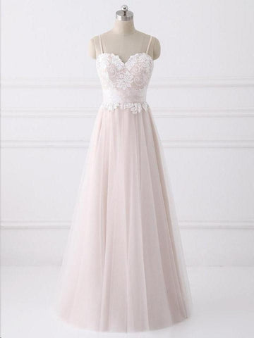 A Line Sweetheart Neck Backless Lace  Prom Dress