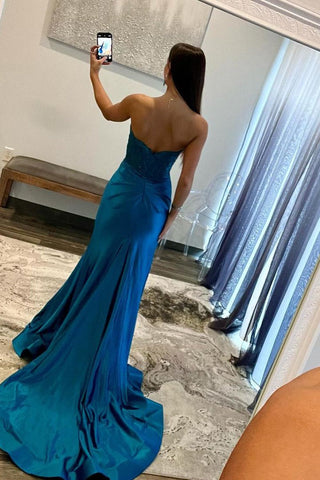 Long Strapless Mermaid Prom Dresses