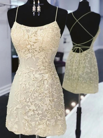 Mermaid Backless  Short  Lace Prom,Formal Graduation Homecoming Dresses