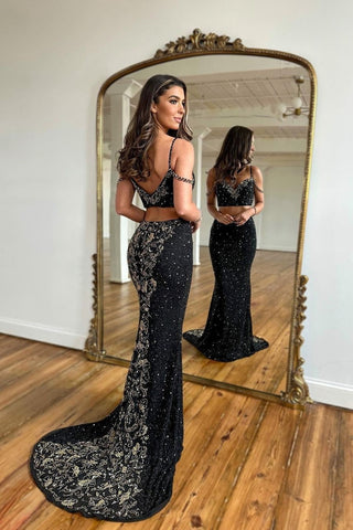 Two-Piece Mermaid Prom Gown with Delicate Beading