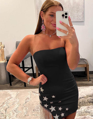 Sheath Satin Strapless Homecoming Dress