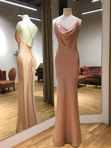 Charming Mermaid Backless Long Prom,Formal,Evening Dresses