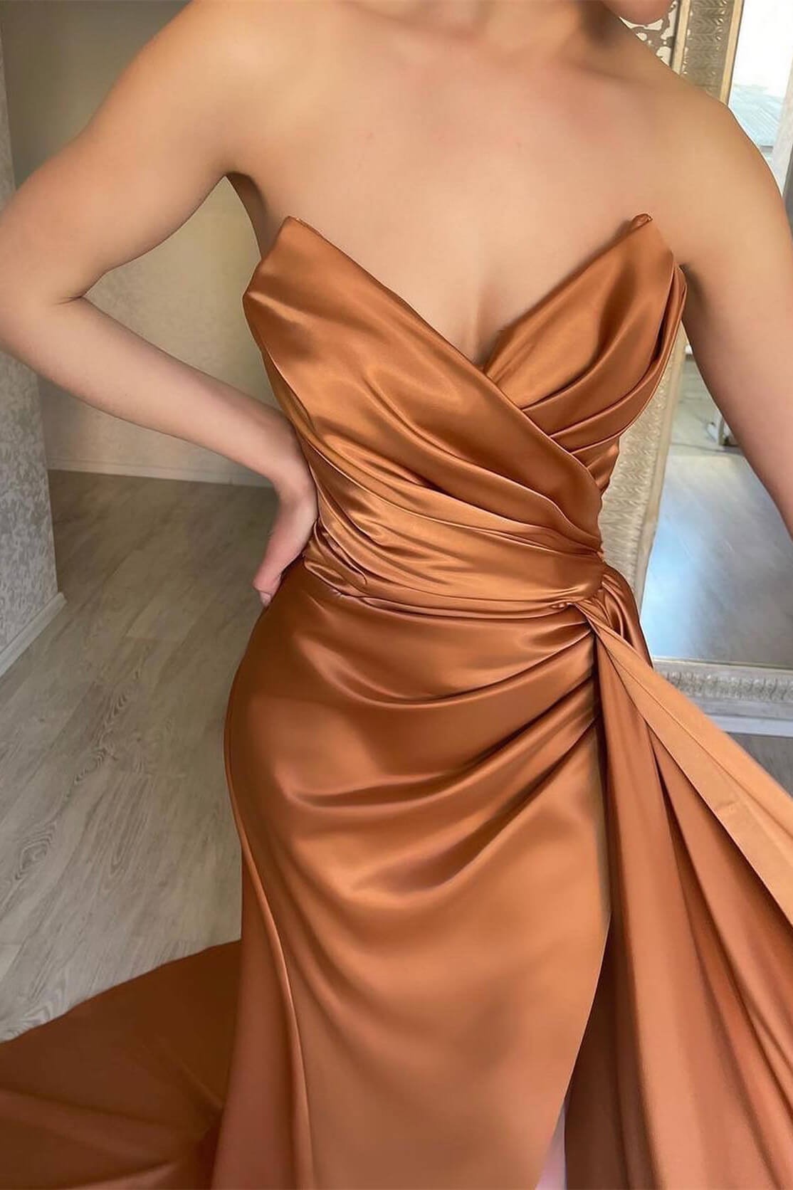 Delight Mermaid Sleeveless  Prom Dress with Flirty Ruffle Split