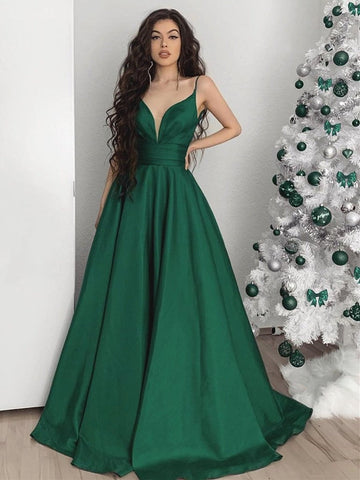 A Line V Neck  Long Prom,  Formal Evening Dress
