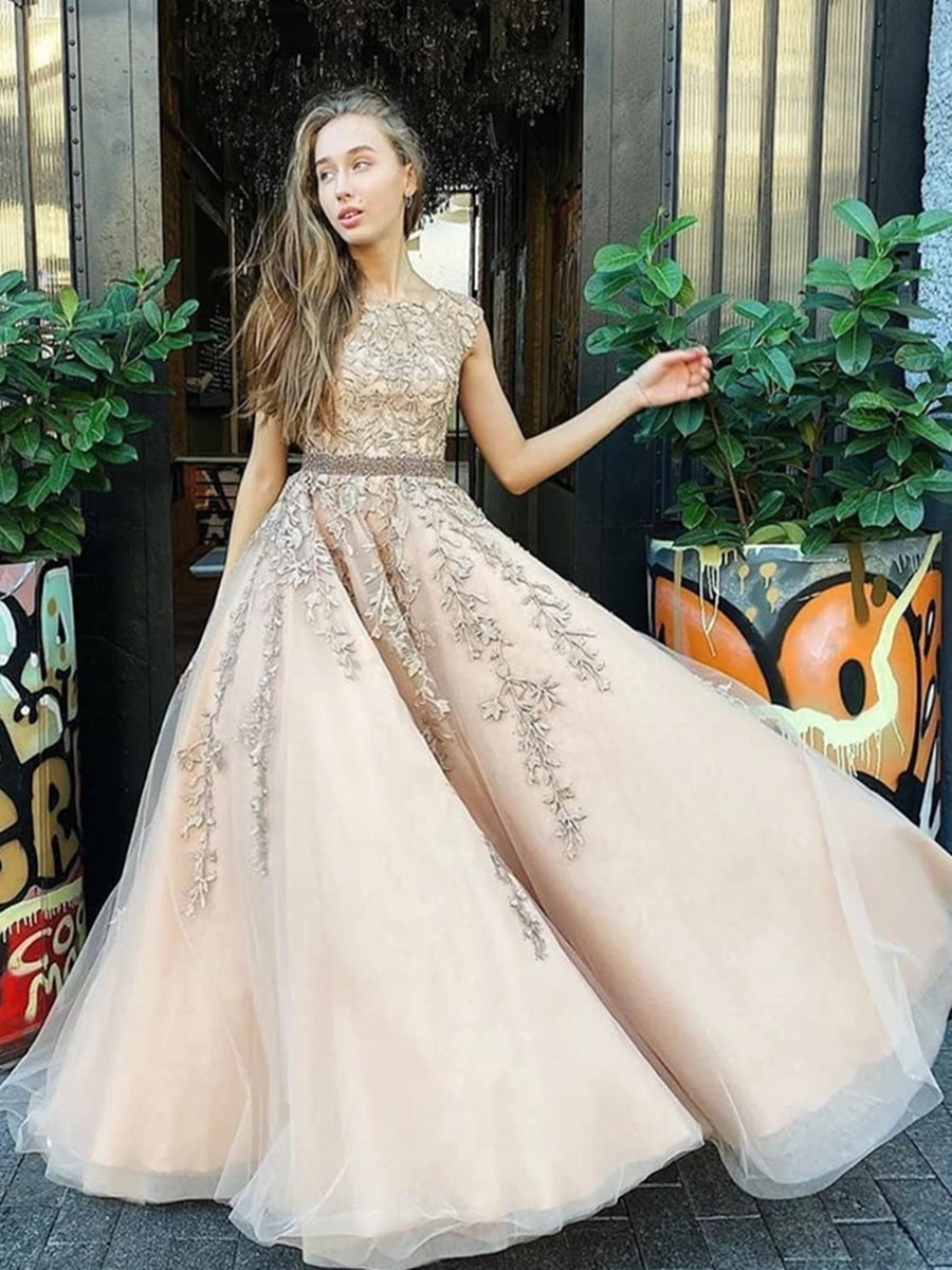 Sleeves  Lace Long Prom Dresses,Formal Dresses, Evening Dresses,  Ball