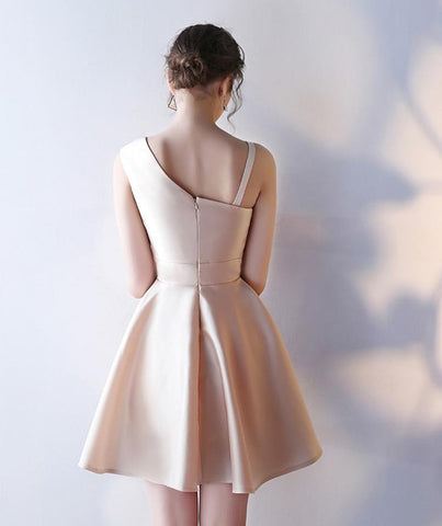 Unique Champagne Short Prom, Graduation,  Evening, Formal Dresses
