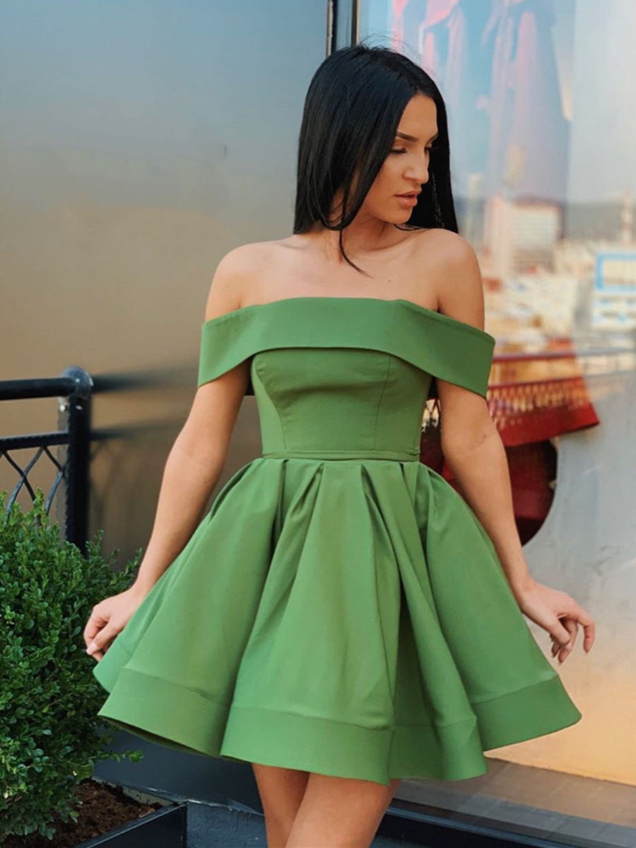 Cute Off Shoulder Short  Prom Homecoming,  Formal,  Evening, Graduation