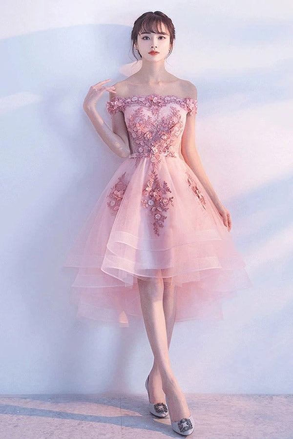 Short Homecoming Dress with Appliques Prom Dress