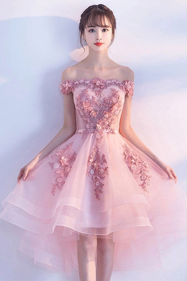 Short Homecoming Dress with Appliques Prom Dress