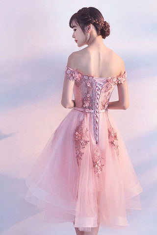 Short Homecoming Dress with Appliques Prom Dress