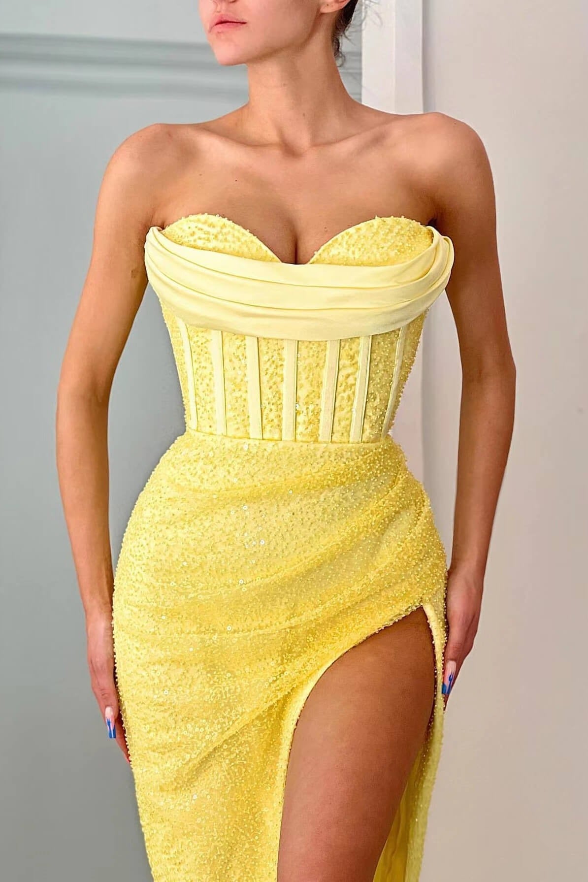 Sweetheart Mermaid Prom Dress with Split Sequins