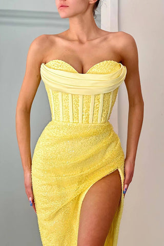 Sweetheart Mermaid Prom Dress with Split Sequins