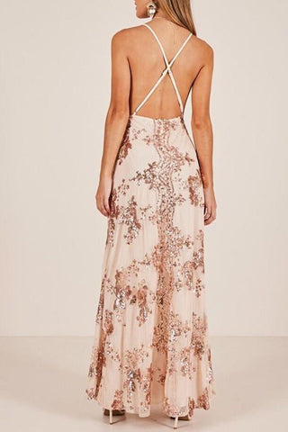 Elegant V Neck Long Prom Dress with Side Slit Evening Dress