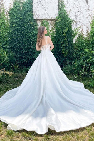 Elegant  Sweetheart Satin Long Prom Dress Wedding Dress