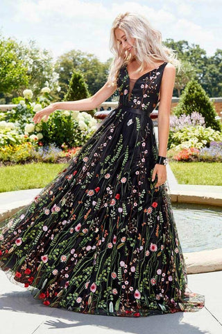 Exquisite Satin A Line Prom Dress Floral Evening Dress
