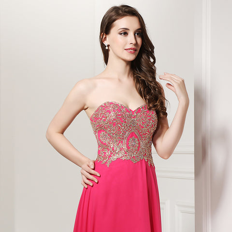 Glamorous Strapless Long Evening Gown with Intricate Embellishments Prom Dress,LX214