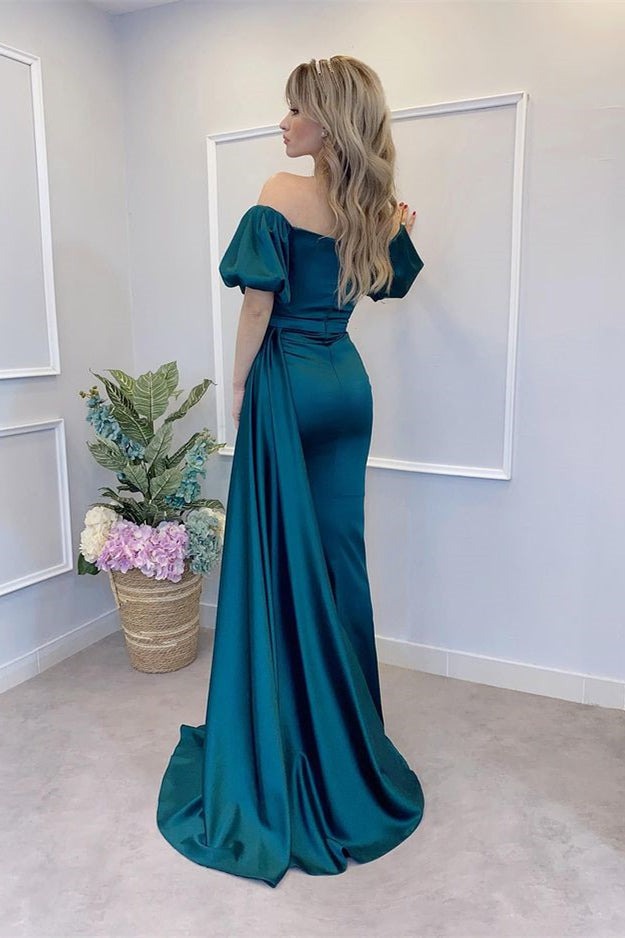Glamorous Mermaid Off-the-Shoulder  Prom Gown with Thigh-High Split