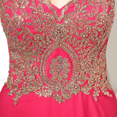 Glamorous Strapless Long Evening Gown with Intricate Embellishments Prom Dress,LX214
