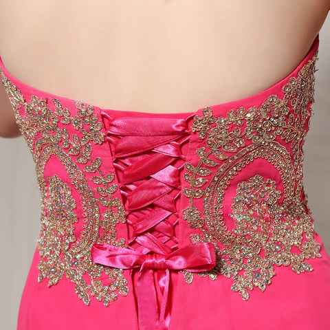Glamorous Strapless Long Evening Gown with Intricate Embellishments Prom Dress,LX214