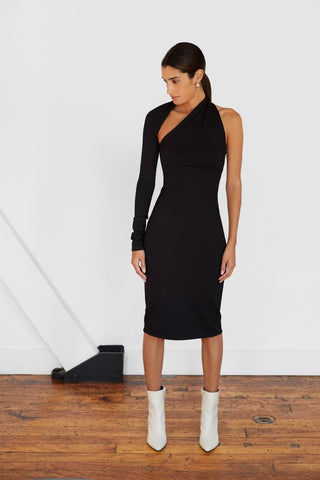 One Shoulder Open Back Asymmetrical Dress