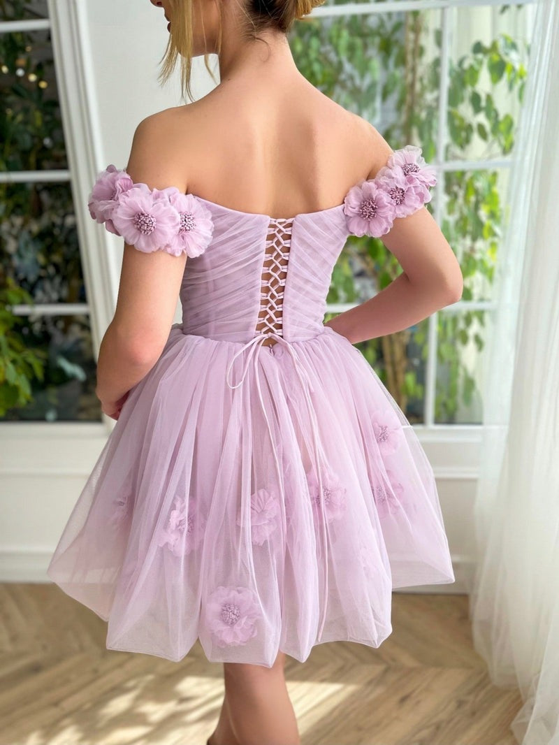 Short Corset Strapless Tulle Homecoming Dress