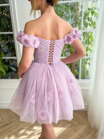 Short Corset Strapless Tulle Homecoming Dress