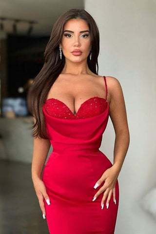 Long Spaghetti-Straps Mermaid Prom Dress
