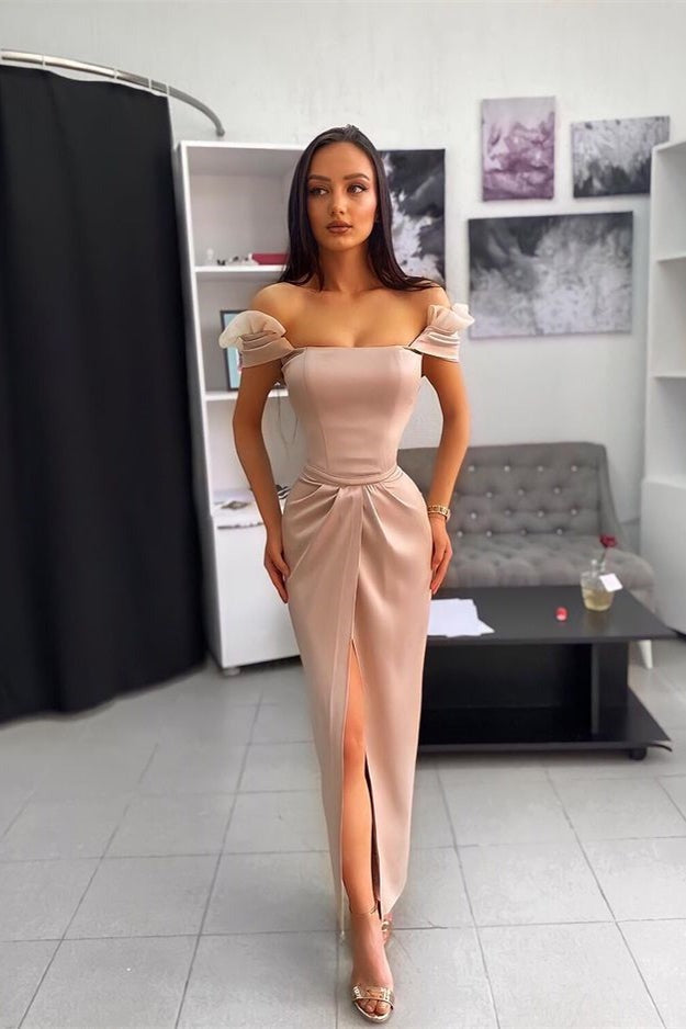 Lotus Root  Mermaid Prom Dress with  Pleated Ruffles and Strapless Design
