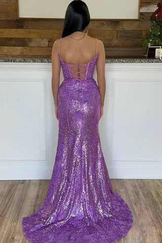 Red Mermaid Spaghetti Straps Appliques Prom Dresses