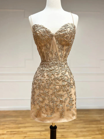 Mermaid Backless Lace Short Prom Dresses,  Homecoming Dresses, Formal Evening Dresses