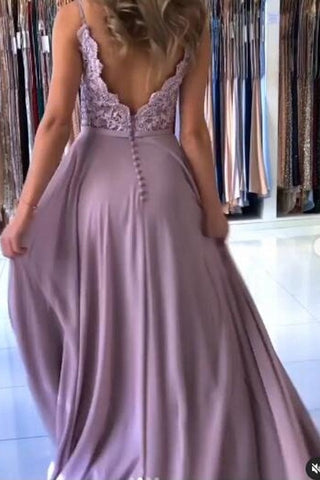 Mermaid Prom Dress with Applique Detailing and Split and Spaghetti-Straps