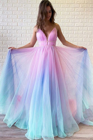 Multi Colored Prom Dress , Party Dress Whit Beading