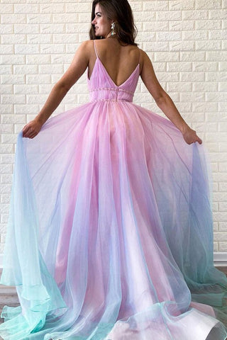 Multi Colored Prom Dress , Party Dress Whit Beading
