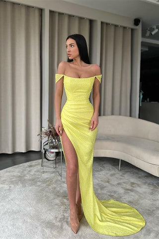 Mermaid Off-The-Shoulder Prom Dress with Split