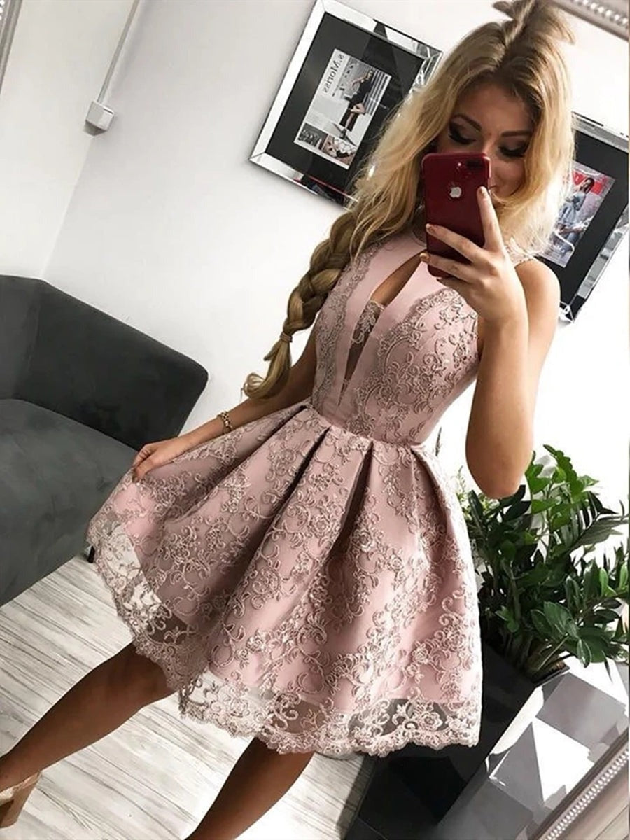 Lace Short Prom Homecoming,Formal Graduation Evening Dresses