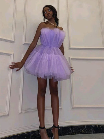 Princess  Short Tulle Prom Homecoming Dresses,  Formal Graduation Evening Dresses