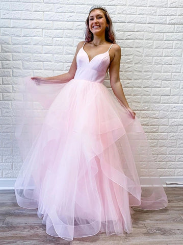 V Neck Princess  Long  Prom Dresses,  Formal Evening Dresses,Party Dresses,Ball