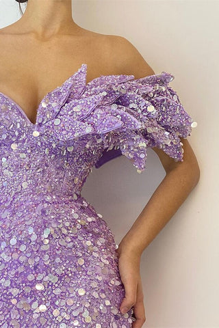 Radiant  Mermaid Prom Dress with  Sparkling Sequin Detailing and V-Neckline
