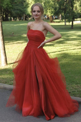 Radiant  Strapless Tulle Ball Gown for Prom Night